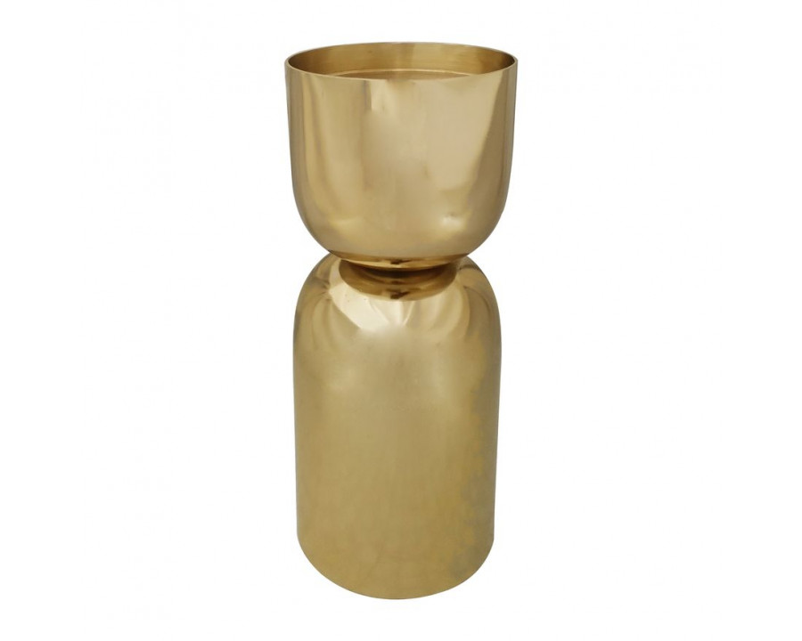 Sagebrook 8" Metal Round Pillar Candle Holder - Gold