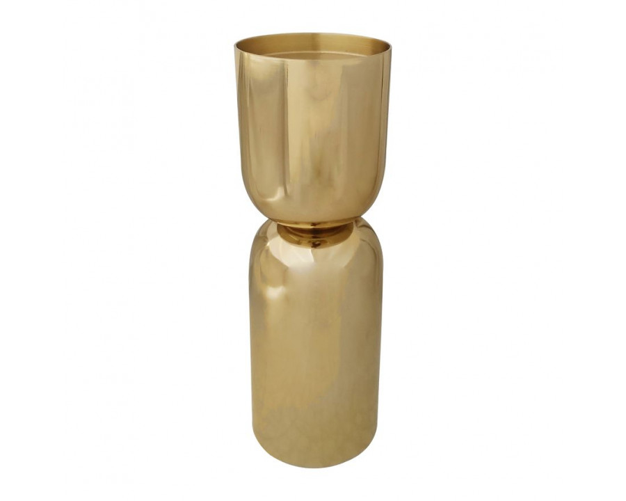 Sagebrook 10" Metal Round Pillar Candle Holder - Gold