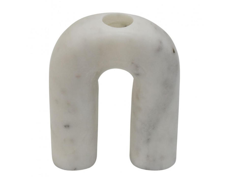 Sagebrook - 5" Marble Taper Candle Holder in White