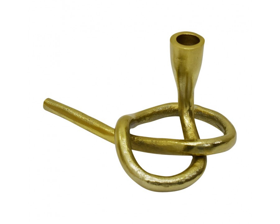 Sagebrook 4" Metal Knotted Taper Candle Holder - Gold