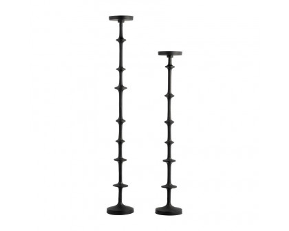 Sagebrook 29" Metal Abacus Floor Pillar Candle Holder - Black