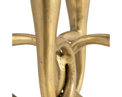 Sagebrook - 7" Metal French Horn 4-Taper Candle Holder in Gold