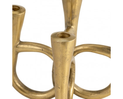 Sagebrook - 7" Metal French Horn 4-Taper Candle Holder in Gold