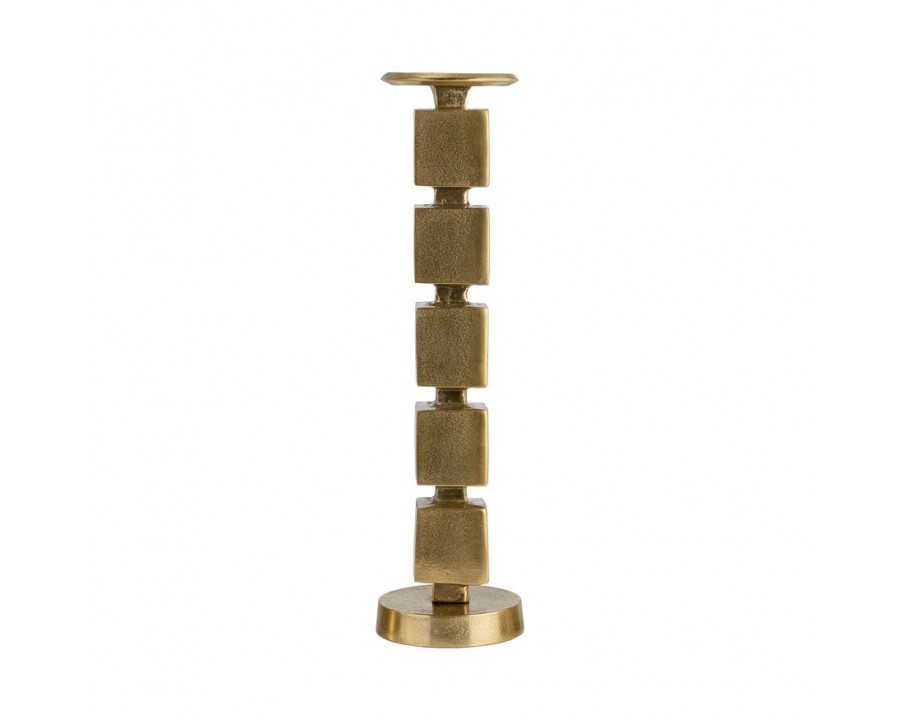 Sagebrook 18" Metal Stacked Cubes Candle Holder - Gold