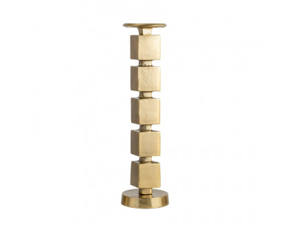 Sagebrook 18" Metal Stacked Cubes Candle Holder - Gold