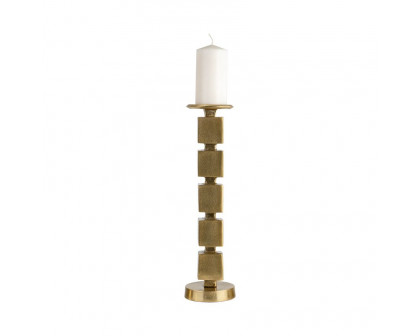 Sagebrook 18" Metal Stacked Cubes Candle Holder - Gold