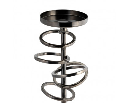 Sagebrook 15" Metal Ring Toss On Acrylic Candle Holder - Gunmetal