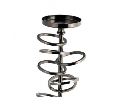 Sagebrook 18" Metal Ring Toss On Acrylic Candle Holder - Gunmetal