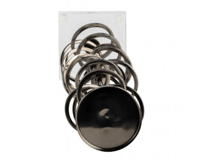 Sagebrook 18" Metal Ring Toss On Acrylic Candle Holder - Gunmetal