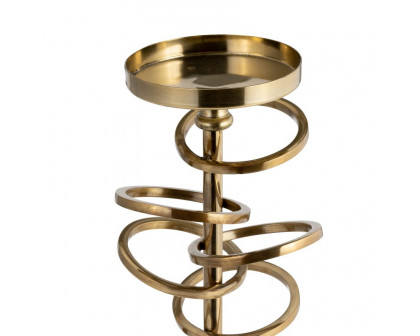 Sagebrook 12" Metal Ring Toss On Acrylic Candle Holder - Gold