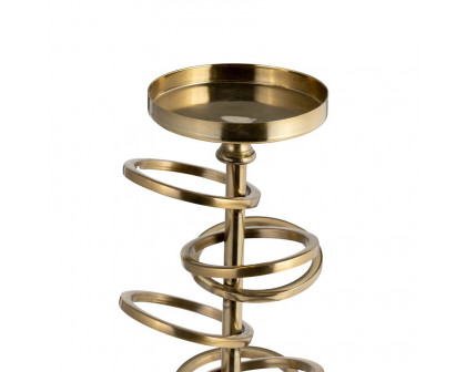 Sagebrook 15" Metal Ring Toss On Acrylic Candle Holder - Gold