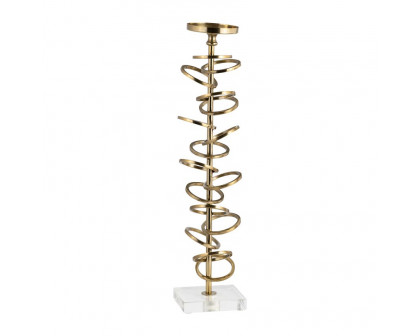 Sagebrook 15" Metal Ring Toss On Acrylic Candle Holder