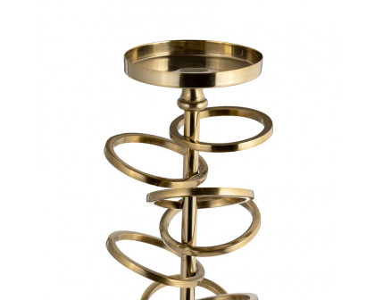 Sagebrook 18" Metal Ring Toss On Acrylic Candle Holder - Gold