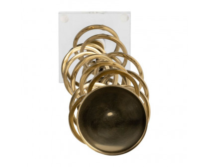 Sagebrook 18" Metal Ring Toss On Acrylic Candle Holder - Gold