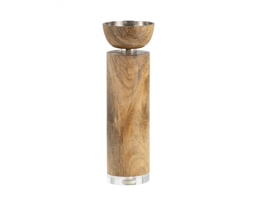 Sagebrook 11" Wood Acrylic Detail Taper Candle Holder