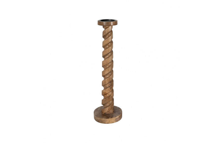 Sagebrook™ 24" Wood Spiral Floor Pillar Candle Holder - Natural