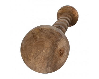 Sagebrook™ 24" Wood Spiral Floor Pillar Candle Holder - Natural