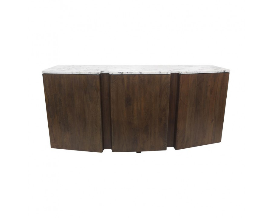 Sagebrook Marble Top Console Table - Dark Brown