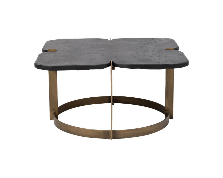 Sagebrook Metal Coffee Table With Stone Top