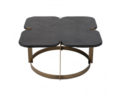 Sagebrook Metal Coffee Table With Stone Top