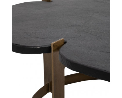 Sagebrook Metal Coffee Table With Stone Top