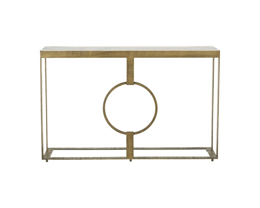 Sagebrook Metal Console Table With Marble Top - Gold/White