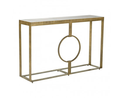 Sagebrook Metal Console Table With Marble Top - Gold/White