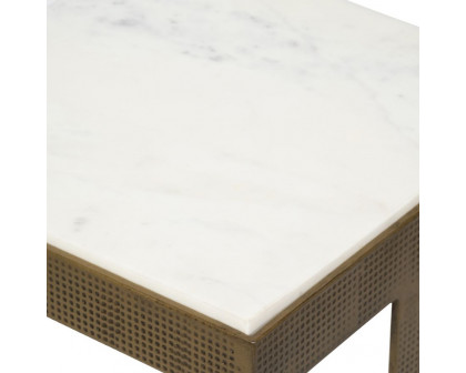 Sagebrook - Metal Marble Top Side Table in Gold/White