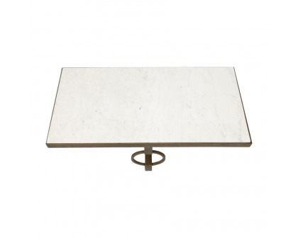 Sagebrook - Metal Coffee Table With Marble Top in Gold/White