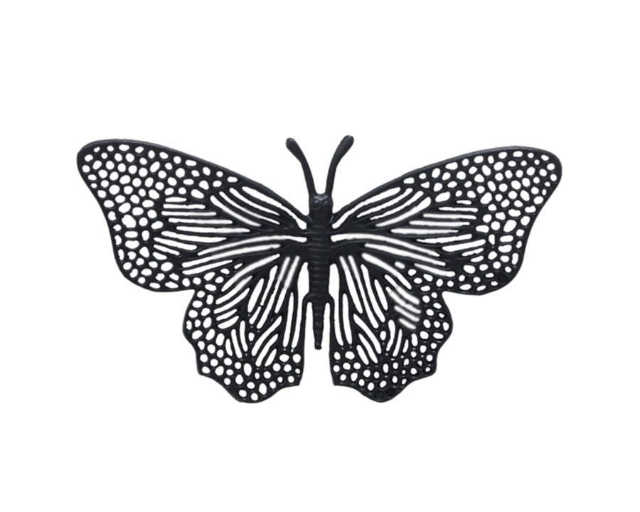 Sagebrook 16" Metal Wall Butterfly - Black