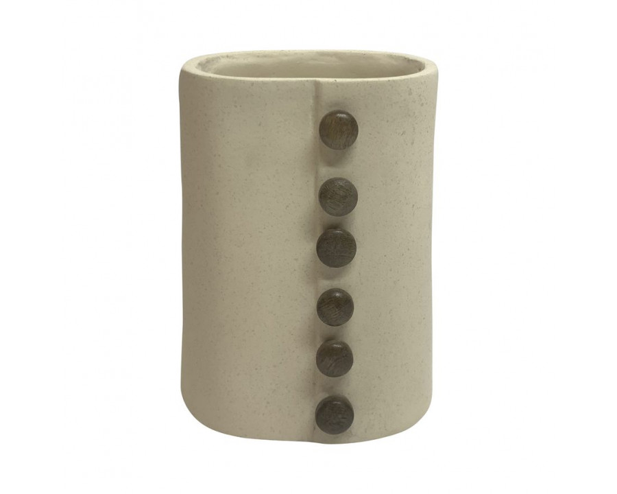 Sagebrook 9" Ecomix Button Vase - Ivory