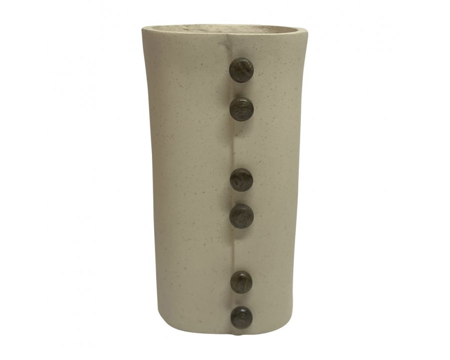 Sagebrook 12" Ecomix Button Vase - Ivory