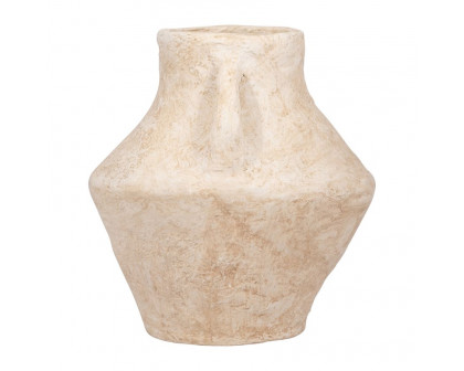 Sagebrook 14" Paper Mache Vase With Handles - White