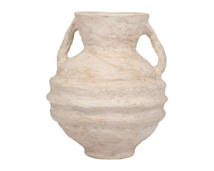 Sagebrook 15" Paper Mache Vase With Handles - White