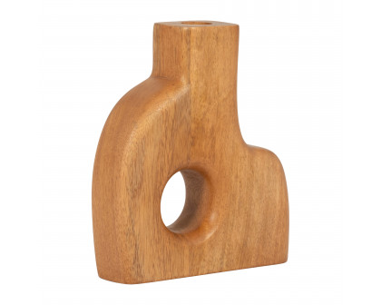 Sagebrook - 8" Wood Circle Cut-out Vase in Natural