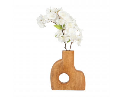 Sagebrook - 8" Wood Circle Cut-out Vase in Natural