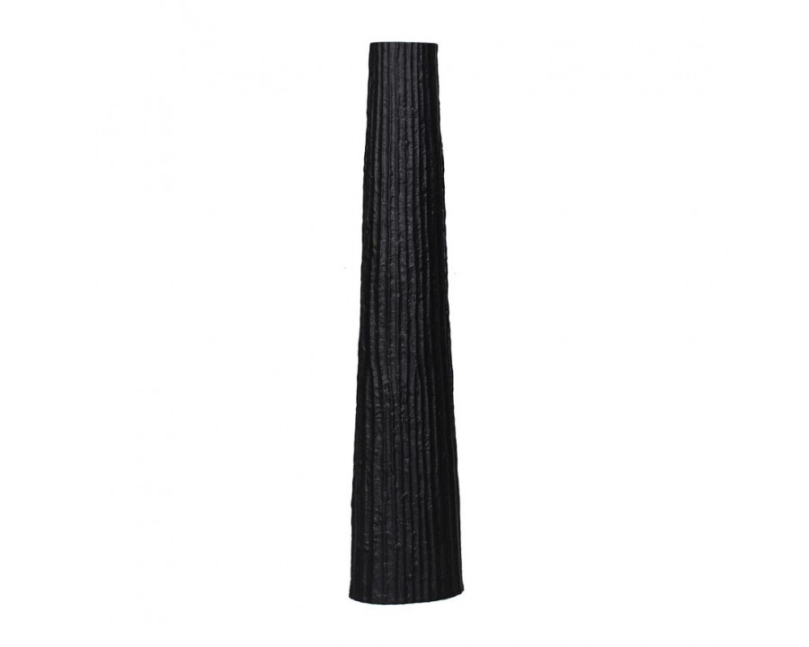 Sagebrook 35" Metal Ribbed Floor Vase - Black