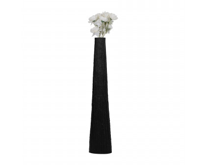 Sagebrook 48" Metal Ribbed Floor Vase - Black