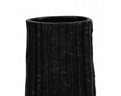 Sagebrook 48" Metal Ribbed Floor Vase - Black