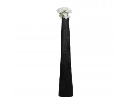 Sagebrook 58" Metal Ribbed Floor Vase - Black