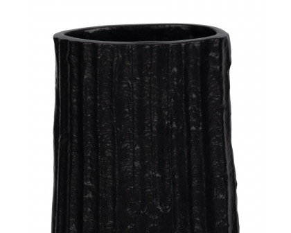 Sagebrook 58" Metal Ribbed Floor Vase - Black