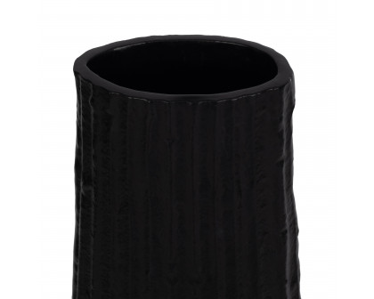 Sagebrook 58" Metal Ribbed Floor Vase - Black