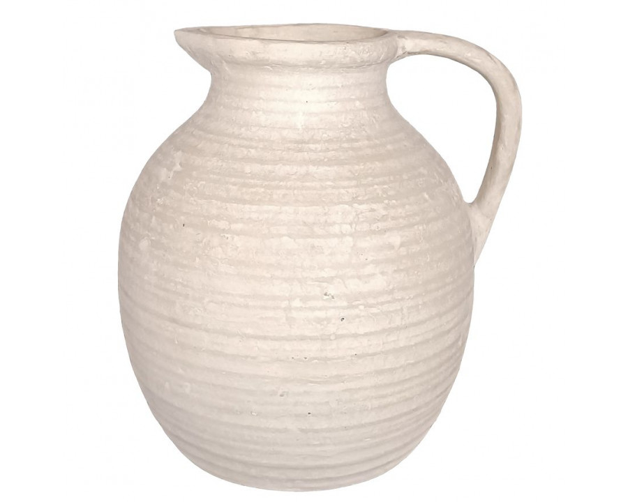 Sagebrook - 10" Paper Mache Pitcher in Ivory