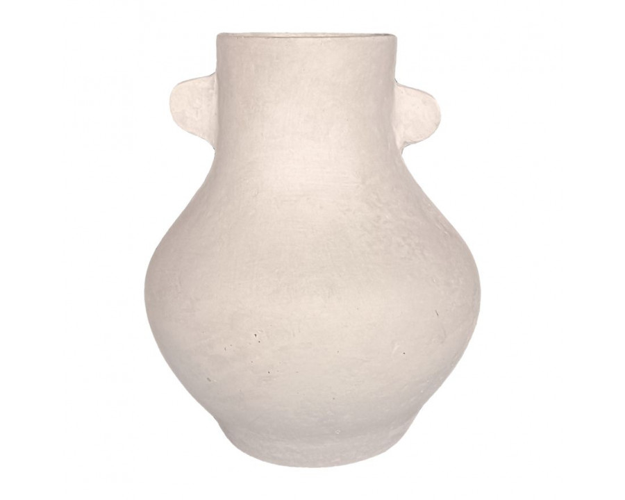 Sagebrook - 10" Paper Mache Eared Vase in Ivory