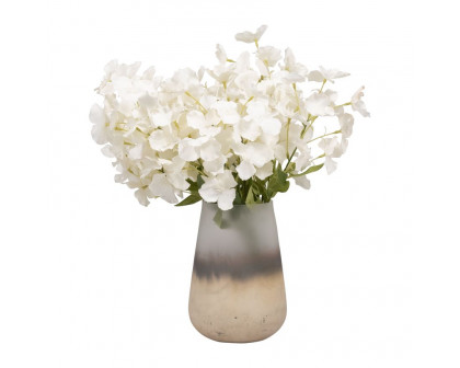 Sagebrook 9" Glass Antiqued Finish Vase - Ivory