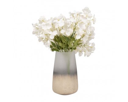 Sagebrook 11" Glass Antiqued Finish Vase - Ivory