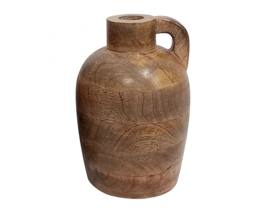 Sagebrook 9" Wood Jug Vase With Handle