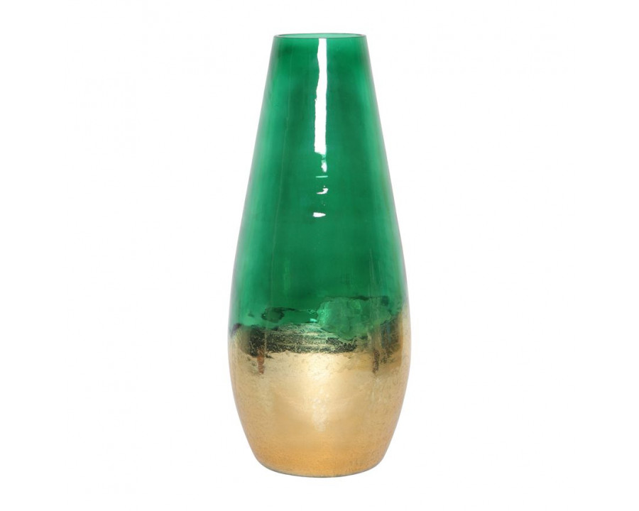 Sagebrook 11" Glass Gold Dipped Vase