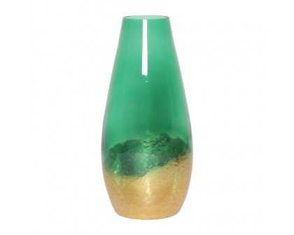 Sagebrook 11" Glass Gold Dipped Vase