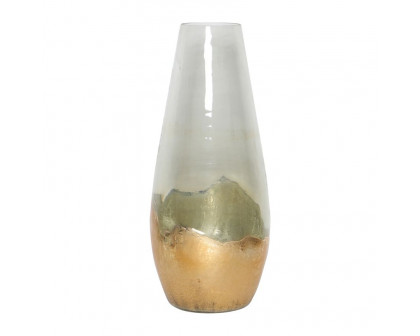 Sagebrook 11" Glass Gold Dipped Vase